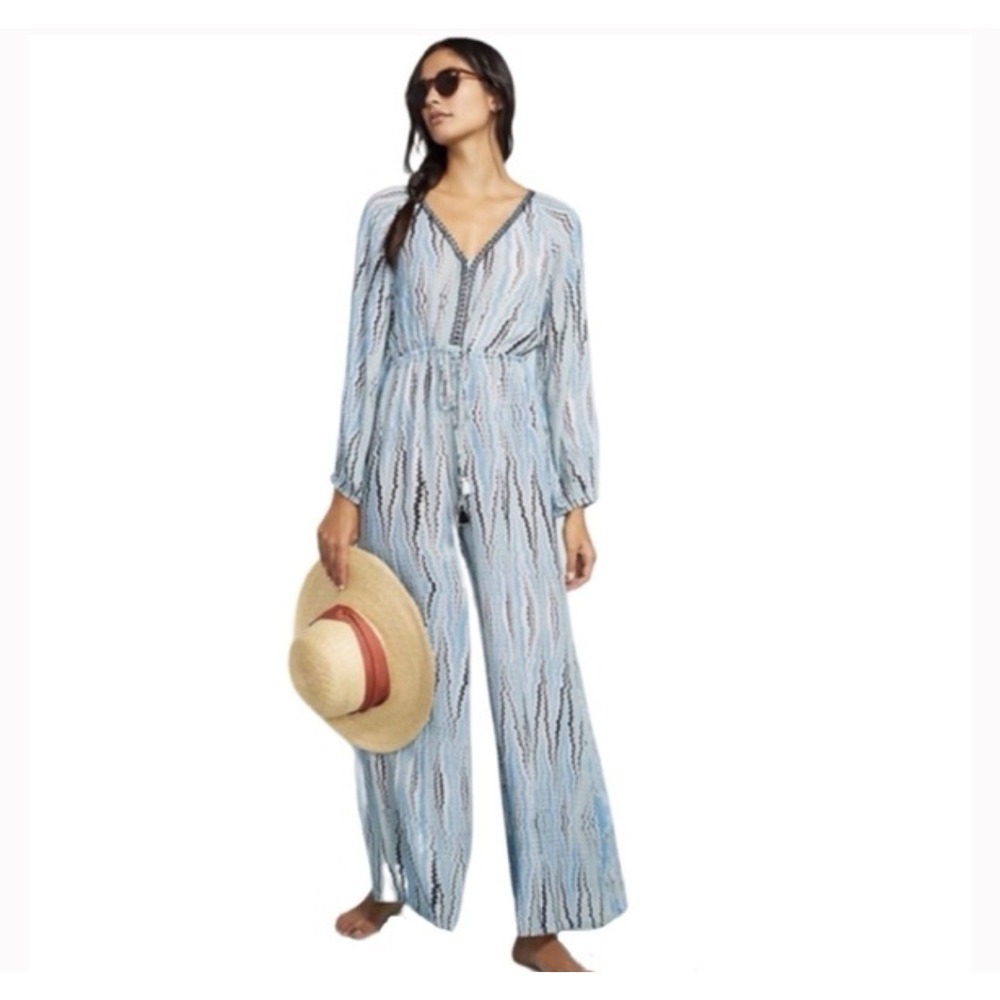 NWOT Anthropologie BL^NK LONDON Irveni Stripe Cover-Up Jumpsuit Size XL